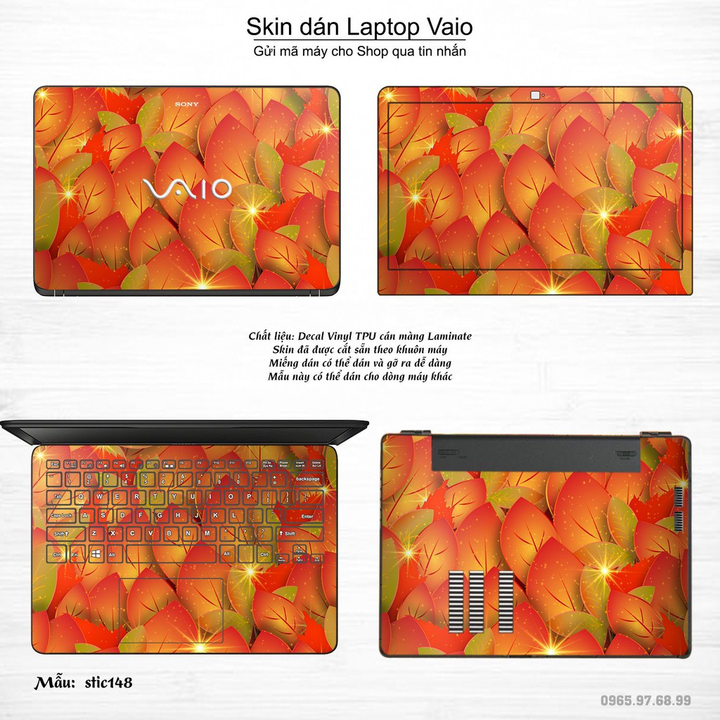 Skin dán Laptop Sony Vaio in hình Hoa văn sticker nhiều mẫu 24 (inbox mã máy cho Shop)