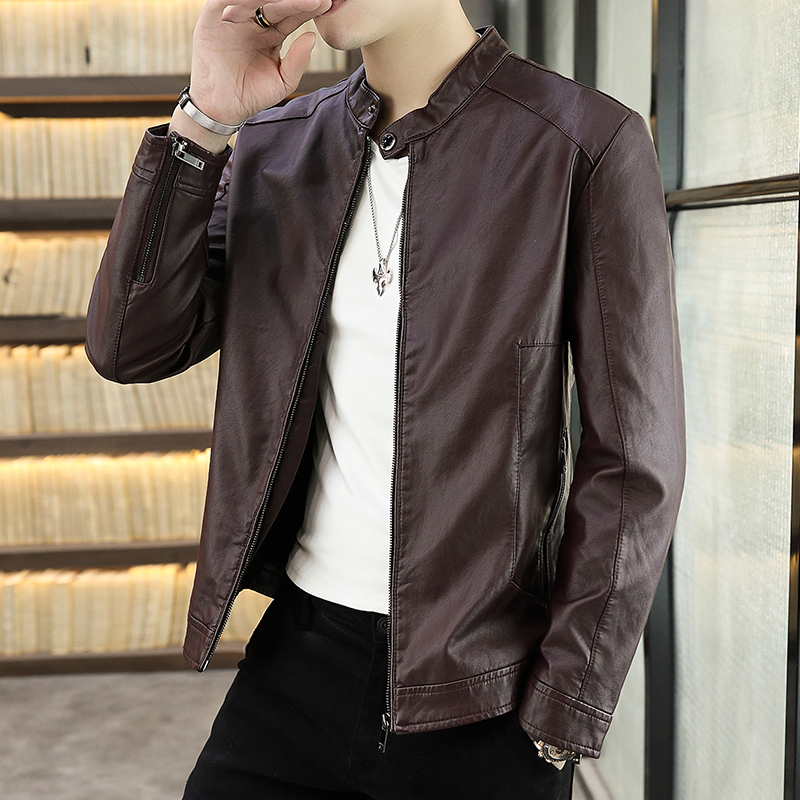 Áo khoác bomber chất liệu da thời trang nam tính