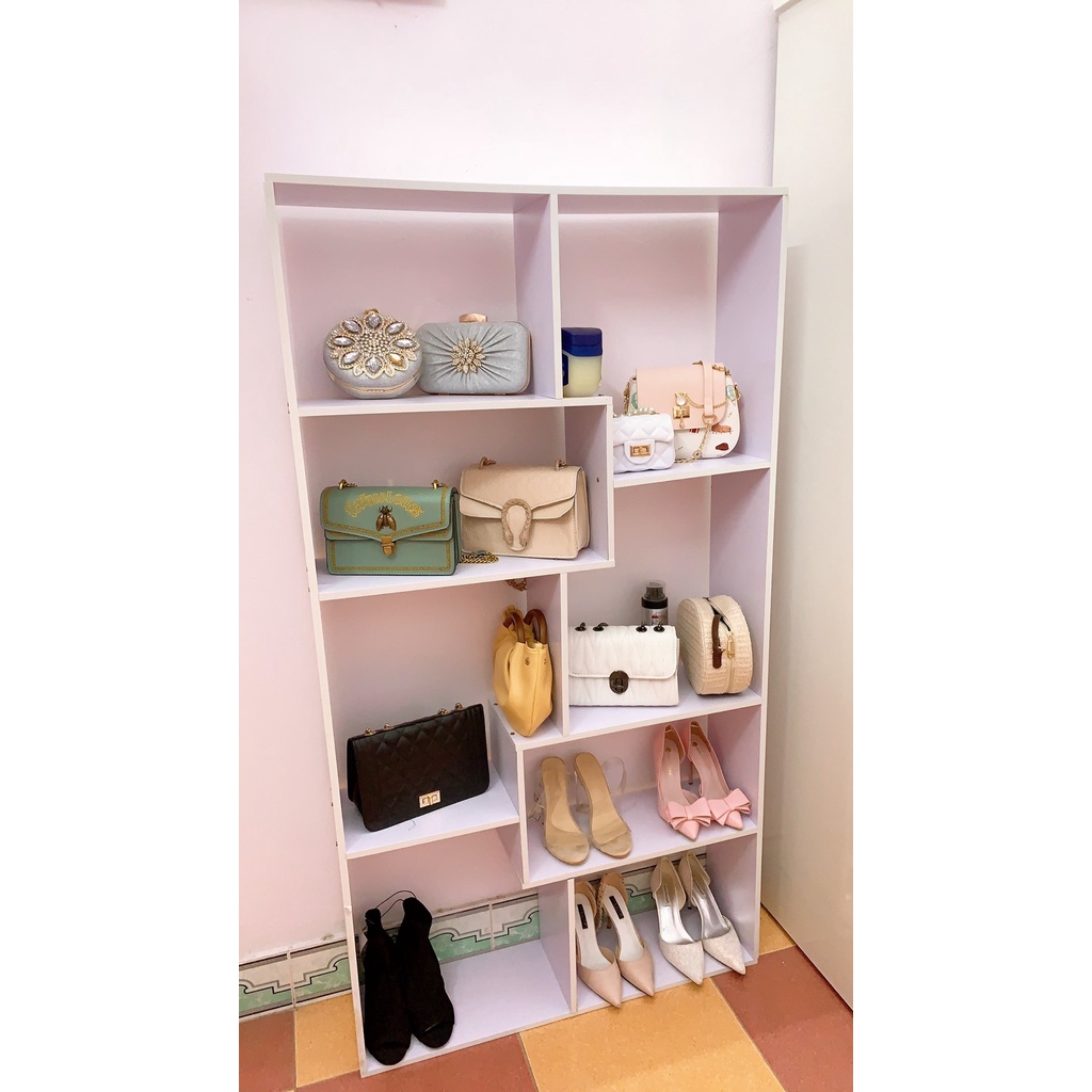 Kệ Sách Gỗ 💗FREESHIP💗 Kệ Sách Để Sàn Nhiều Ngăn Hình Chữ U Lắp Ghép Đa Năng Rộng Lớn