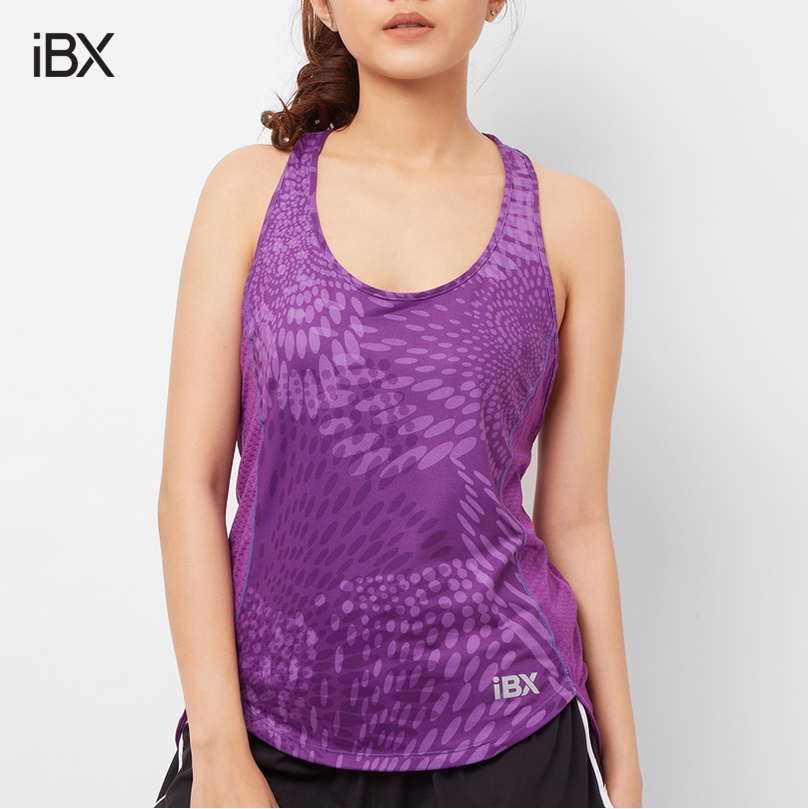 Áo thun thể thao nữ tank top hoạ tiết iBasic IBX034