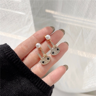 Bông Tai Mạ Bạc 925 Hình Thỏ Phong Cách Retro F342