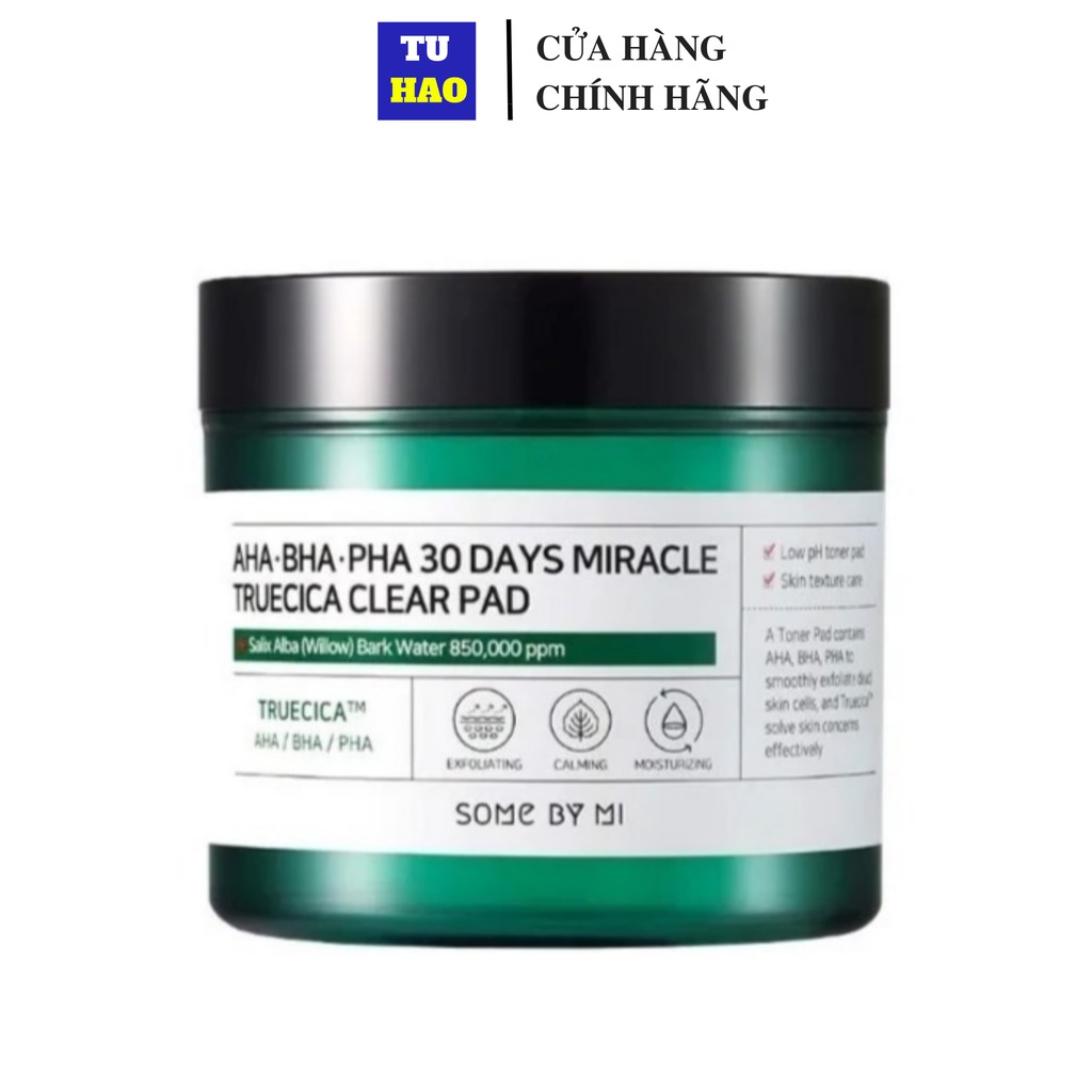 Miếng cotton tẩy tế bào chết, làm dịu da Some By Mi AHA-BHA-PHA 30 Days Miracle Truecica Clear Pad ( 70 miếng )