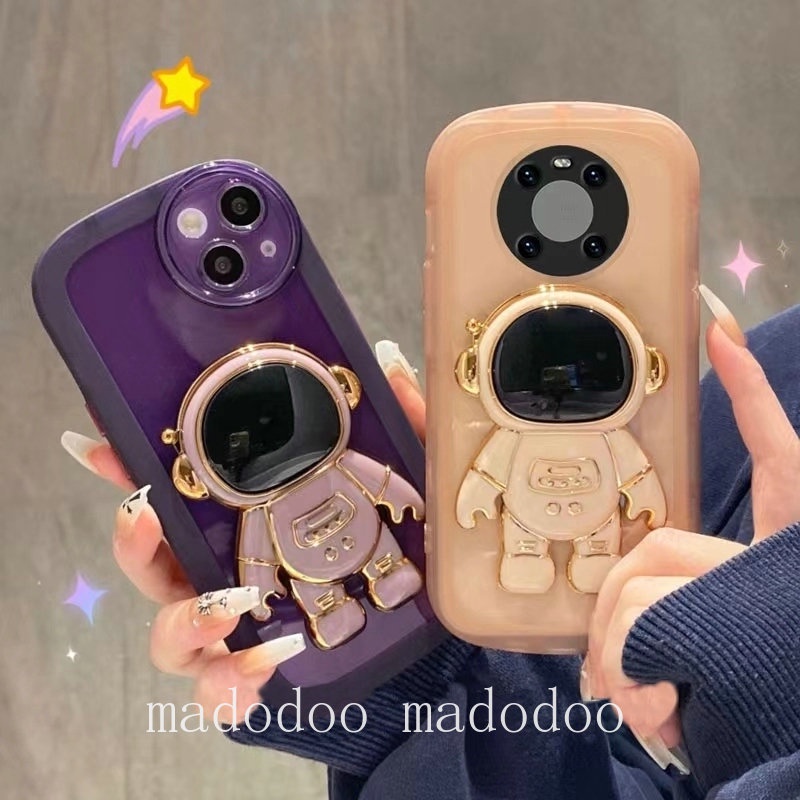 Cute Casing Realme 11 C53 C55 C33 C30 C35 C21Y C25Y 9i C25 C25S C12 C17 7I C1 C15 5 5s 5i 7i 2 Pro U1 Narzo N53 50A 30A 20 Prime C11 2020 8 Pro 4G ins Astronaut Stand Multicolor Round Edge Airbag Shockproof Tpu Clear Soft Phone Case Full Back Cover NKS 10