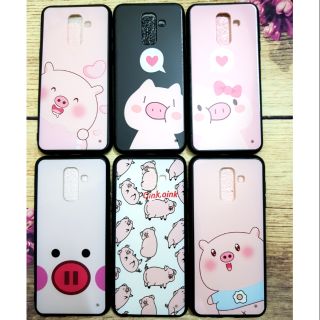 Ốp lưng Samsung A6 Plus lưng bóng hình 6D chú heo dễ thương