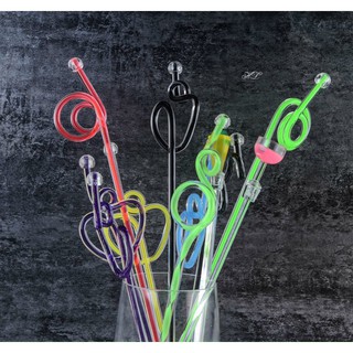 10 Que khuấy ngoáy sinh tố dài 2 lớp dày xịn Que khuấy 2 lòng Acrylic / que khuấy coctail / que trang trí