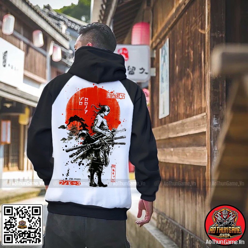 Áo khoác One Piece Zoro K01, Áo khoác hoodie Anime Manga One Piece Roronoa Zoro Unisex Nam Nữ