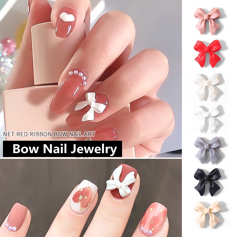 Miếng Dán Trang Trí Móng Tay Hình Nơ Năm Mới Diy