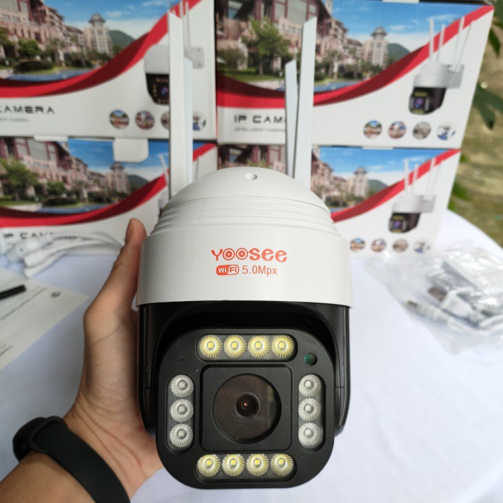 Camera yoosee Ptz 8led 3.0Mpx xoay 360 độ đàm thoại 2 chiều, chịu nắng mưa, có màu ban đêm