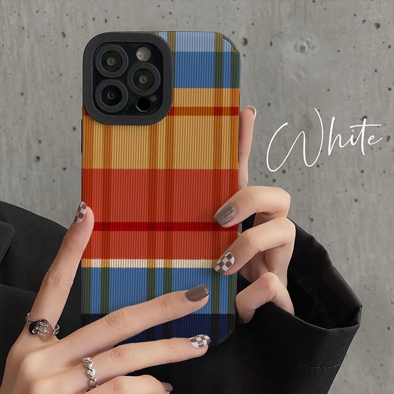 Ốp điện thoại silicon mềm họa tiết caro nhiều màu mã Csd4 thích hợp cho iPhone 12 13 11 pro max x xs max xr