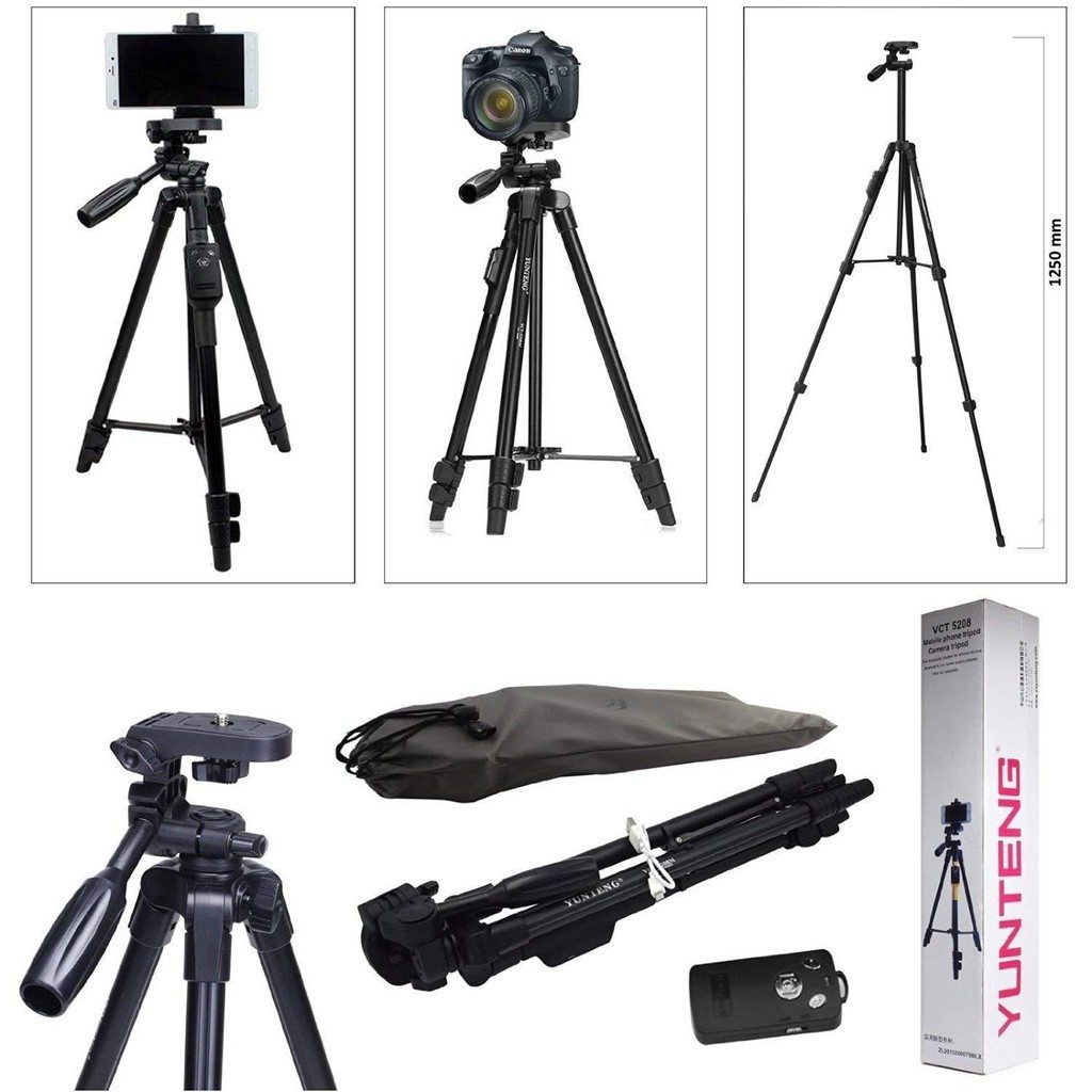 Giá Đỡ Máy Ảnh Tripod YunTeng VCT 5208 1m25 - Cam kết chất lượng