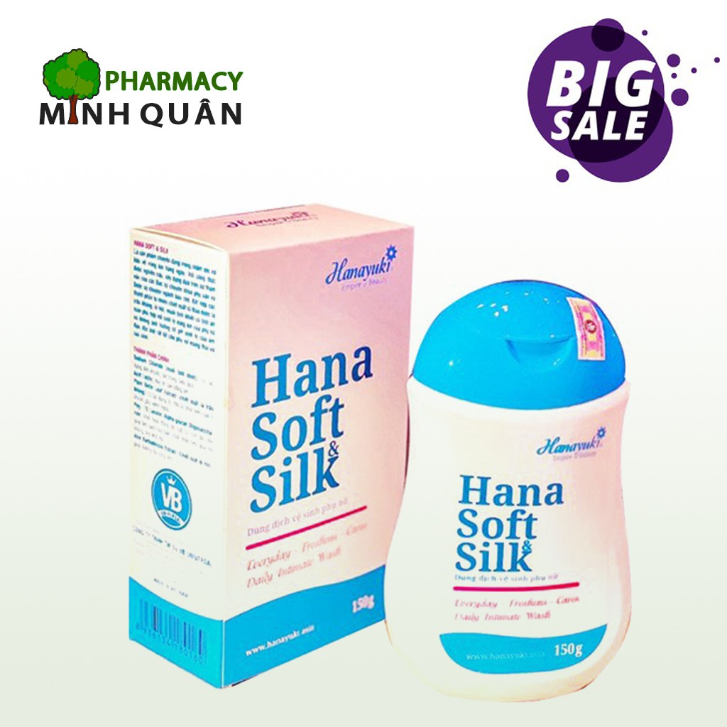 Dung dịch vệ sinh phụ nữ Hana Soft &amp; Silk 150ml se khít vùng kín nữ chăm sóc vùng kín thơm khử mùi nước rửa phụ khoa