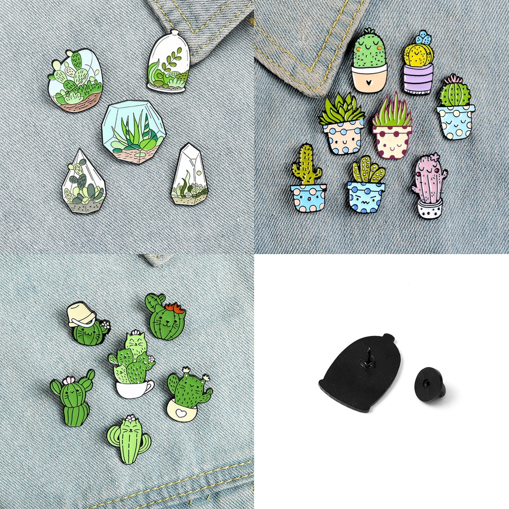 Ghim Cài Áo Hình Cây Xương Rồng Mặt Cười Dễ Thương