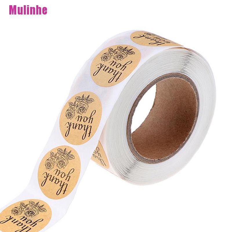 Cuộn 500 Miếng Dán In Chữ Thank You Độc Đáo Trang Trí Gói Quà Tiện Dụng