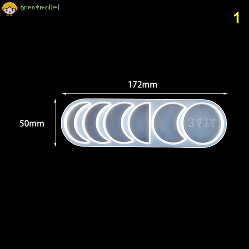 Gm Khuôn Silicon Làm Mặt Dây Chuyền Hình Mặt Trăng / Hành Tinh / Pha Lê Thủ Công Diy