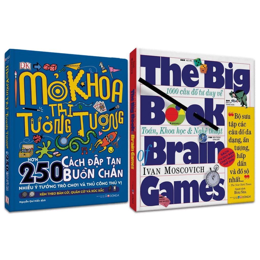 Sách - Combo 2 cuốn Mở Khóa Trí Tưởng Tưởng + The Big Book of Brain Games