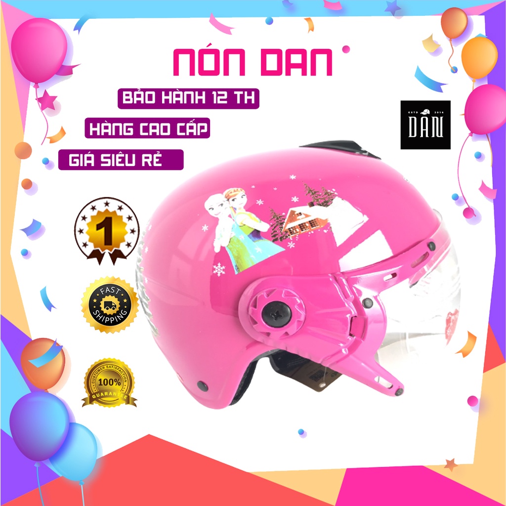 Nón bảo hiểm trẻ em nửa đầu có kính dành cho bé gái - V&S Helmet - Hồng công chúa