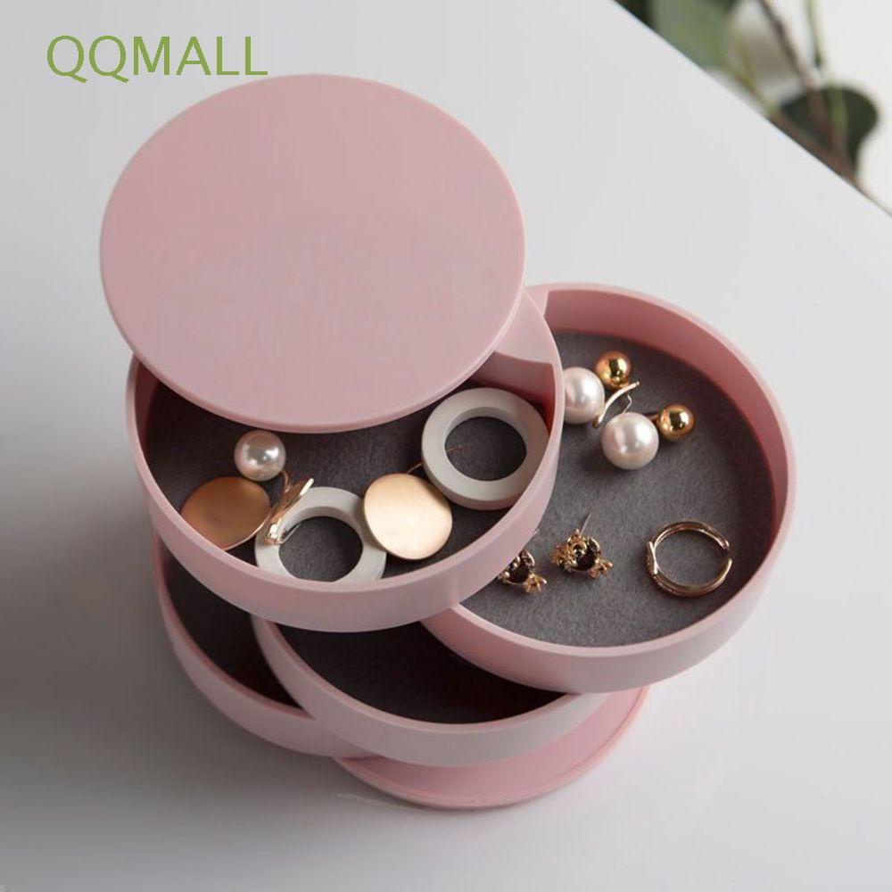 Hộp Đựng Trang Sức Chống Bụi Nhiều Tầng Có Thể Xoay Tiện Dụng