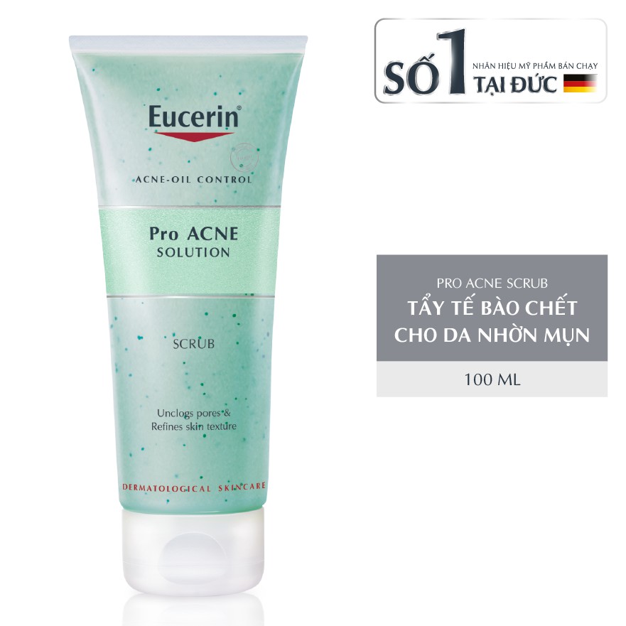 EUCERIN TẨY TẾ BÀO CHẾT NGĂN NGỪA MỤN PROACNE SCRUB 100ml