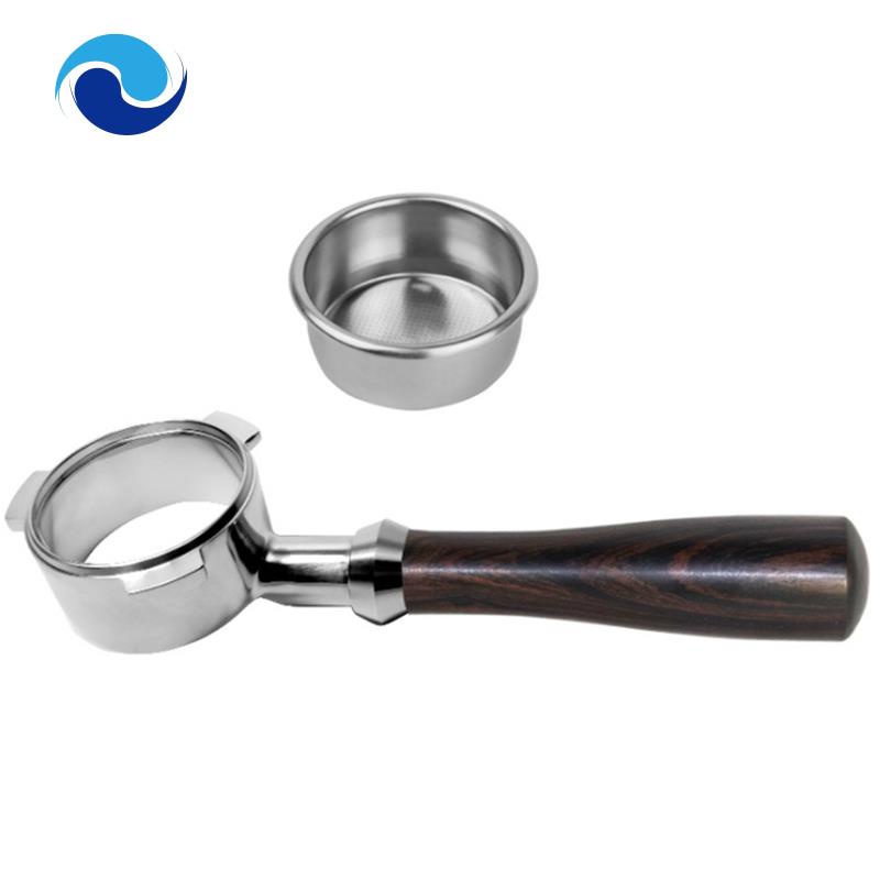 Rổ lọc không đáy 54mm bằng gỗ kiểu nhấn chuyên nghiệp dành cho máy Breville Barista Express