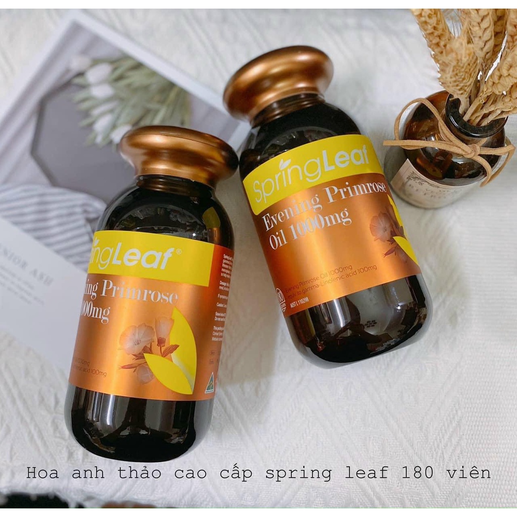 Tinh Dầu Hoa Anh Thảo Spring Leaf Evening Primrose Oil 1000mg lọ 180 viên