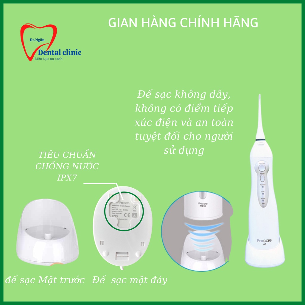Máy Tăm Nước  PROCARE A3- Máy tăm nước vệ sinh răng miệng  chính hãng