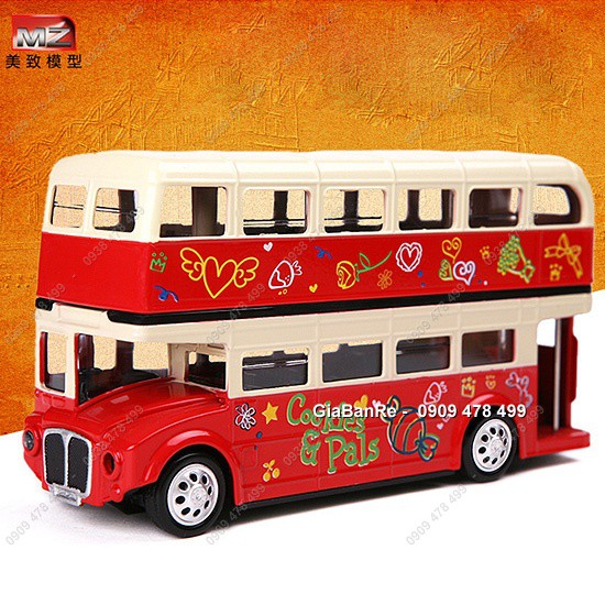 Mô Hình Kim Loại Xe Bus 2 Tầng English Cookies - Tỉ Lệ 1:50 - 7655