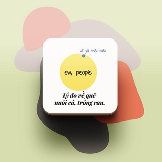 Miếng lót ly uống nước chống thấm nước bảo vệ bàn khỏi đồ uống in hình dễ thương lý do về quê nuôi cá