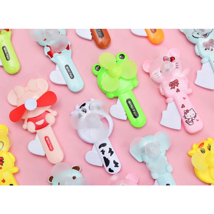 Quạt Mini Cầm Tay Họa Tiết Hoạt Hình Cho Trẻ Em