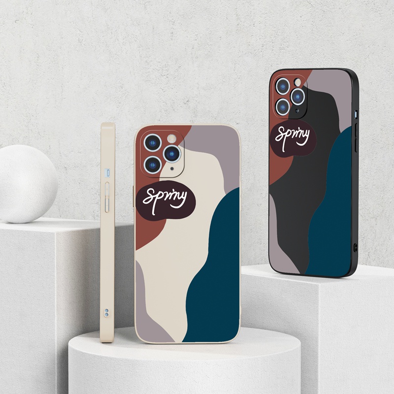 Ốp lưng iphone Ốp điện thoại SUNTAIHO silicone dẻo đường nét mùa xuân cho IPHONE 13 12 11 PRO MAX X XR XS MAX 7 8 Plus 12mini 13mini