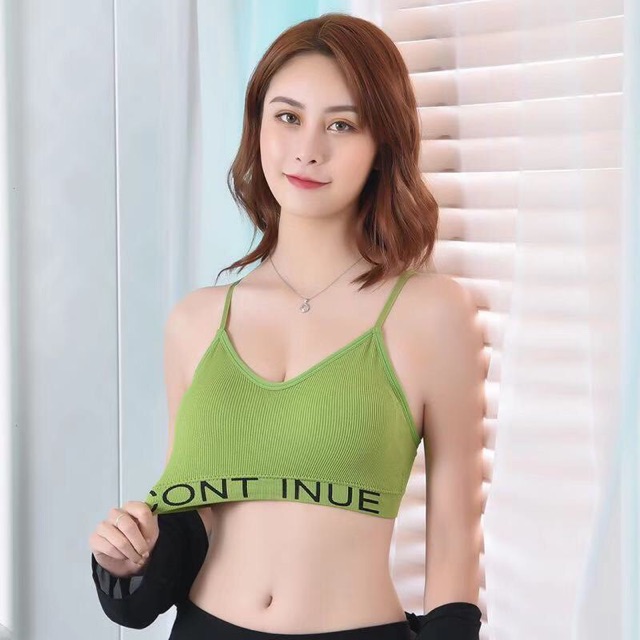 Áo Bra 2 dây in chữ siêu xinh TRIPBLT T DRESS- Free size