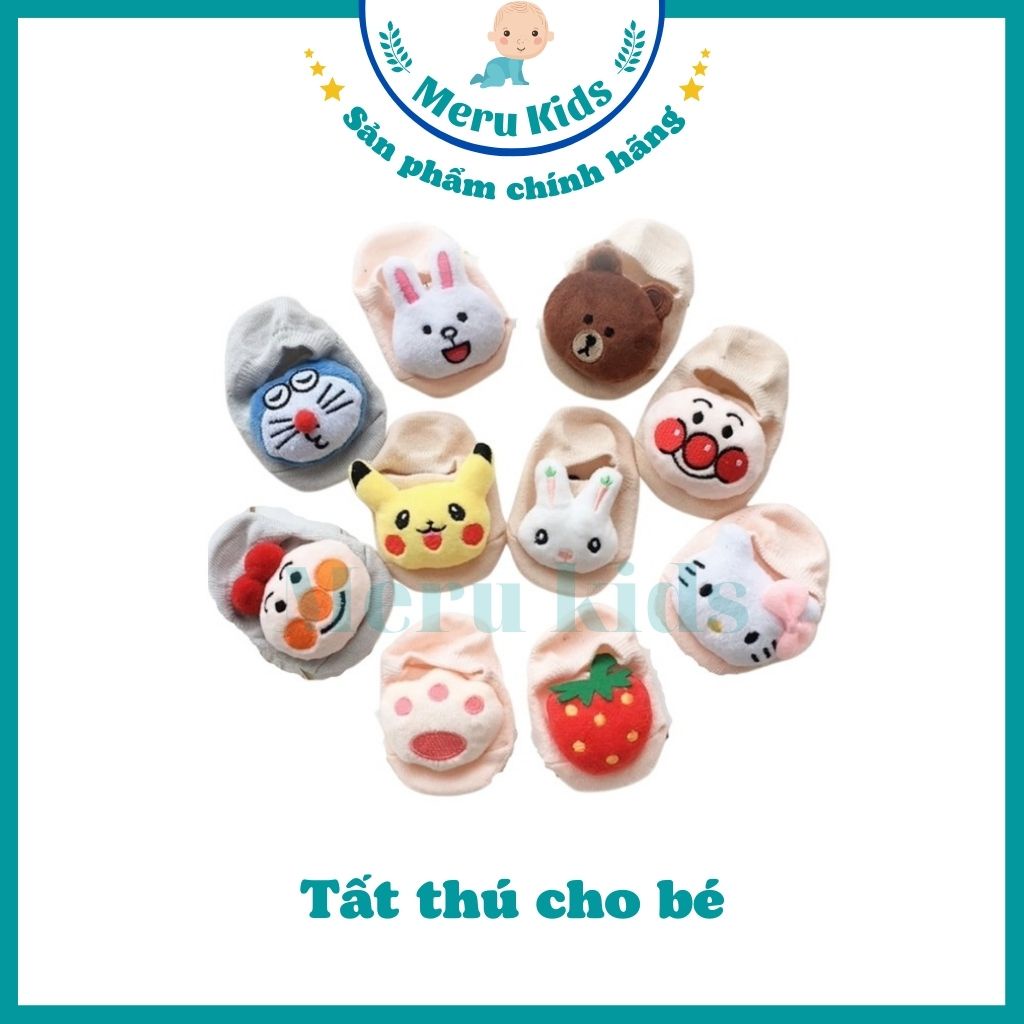 Tất thú cho bé, vớ cho bé hình thú xinh xắn đế chống troen trượt