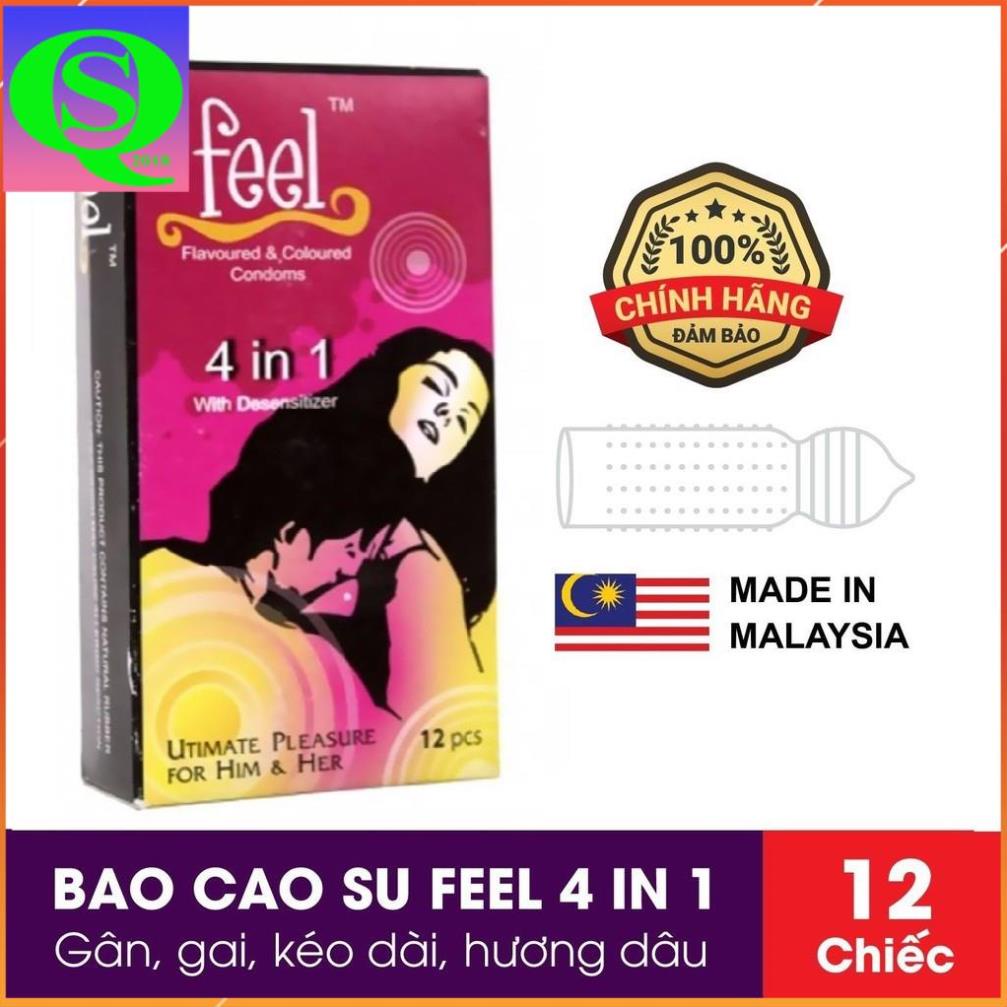 Bao Cao Su Gân gai Kéo dài thời gian 12 chiếc Feel 4 in 1