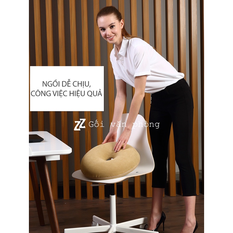 Gối lót ghế (đệm ngồi) văn phòng, ô tô cao su non có lỗ ZURI PILLOW GLM-06