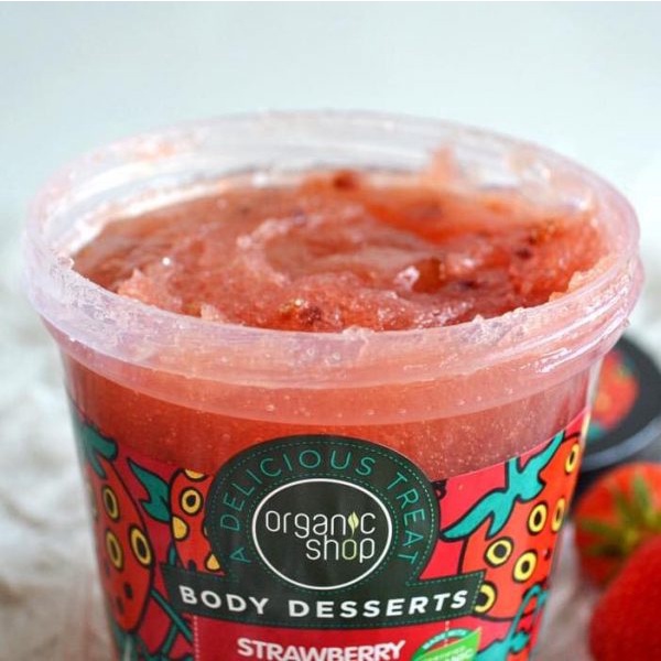 Tẩy Tế Bào Chết Toàn Thân Organic Shop Body Desserts 450ml Strawberry Jam -Almond &amp; Honey Milk-Chocolate-daothinhuquynh