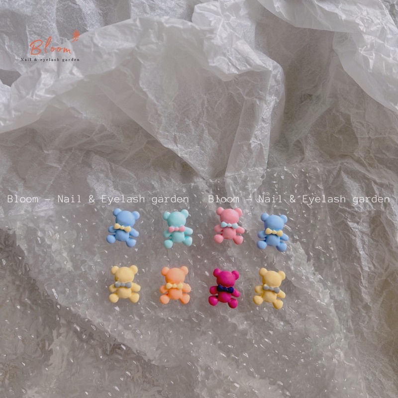 Set charm gấu gắn móng tay, charm nail (24charm)