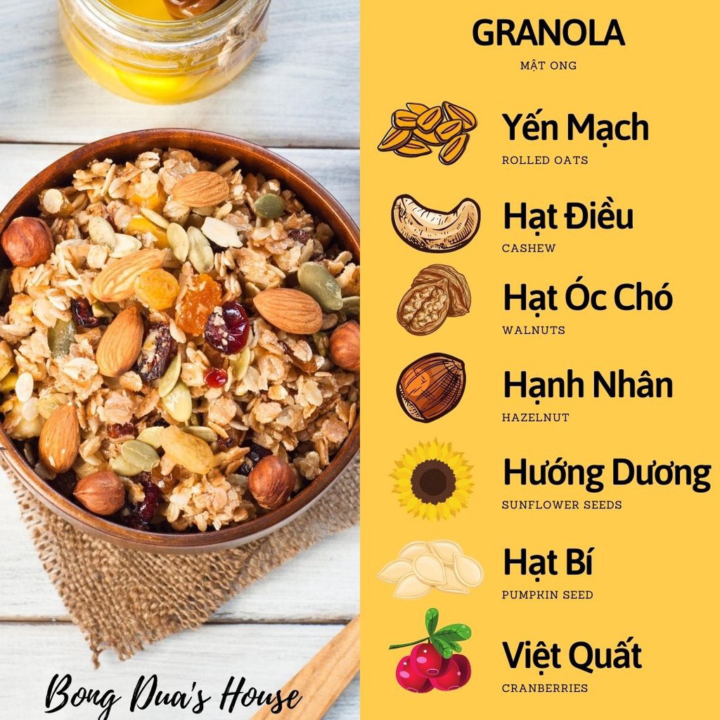 Granola Cao Cấp 11 Loại Siêu Hạt Tự Chọn 3 vị Ăn Kiêng Helthy Hủ Pet - Trai Đẹp Snack