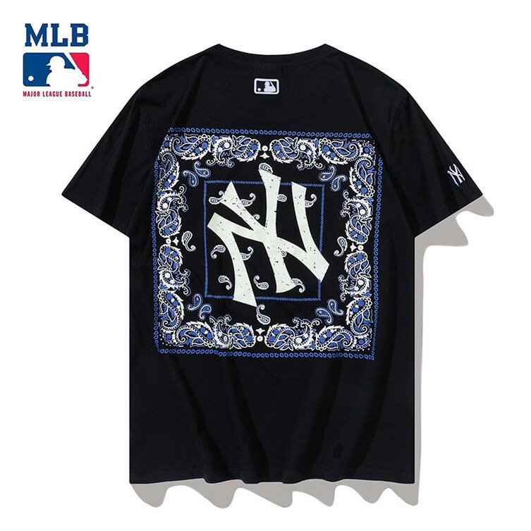 Mlb Áo Thun Tay Ngắn Chất Liệu Cotton In Họa Tiết Cho Nam Nữ