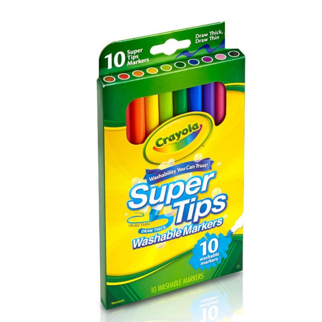 [Mã LIFEBOOK1 giảm 30K đơn 150K] Bộ 10 Bút Crayola SuperTips Viết Calligraphy - Hàng Chính Hãng