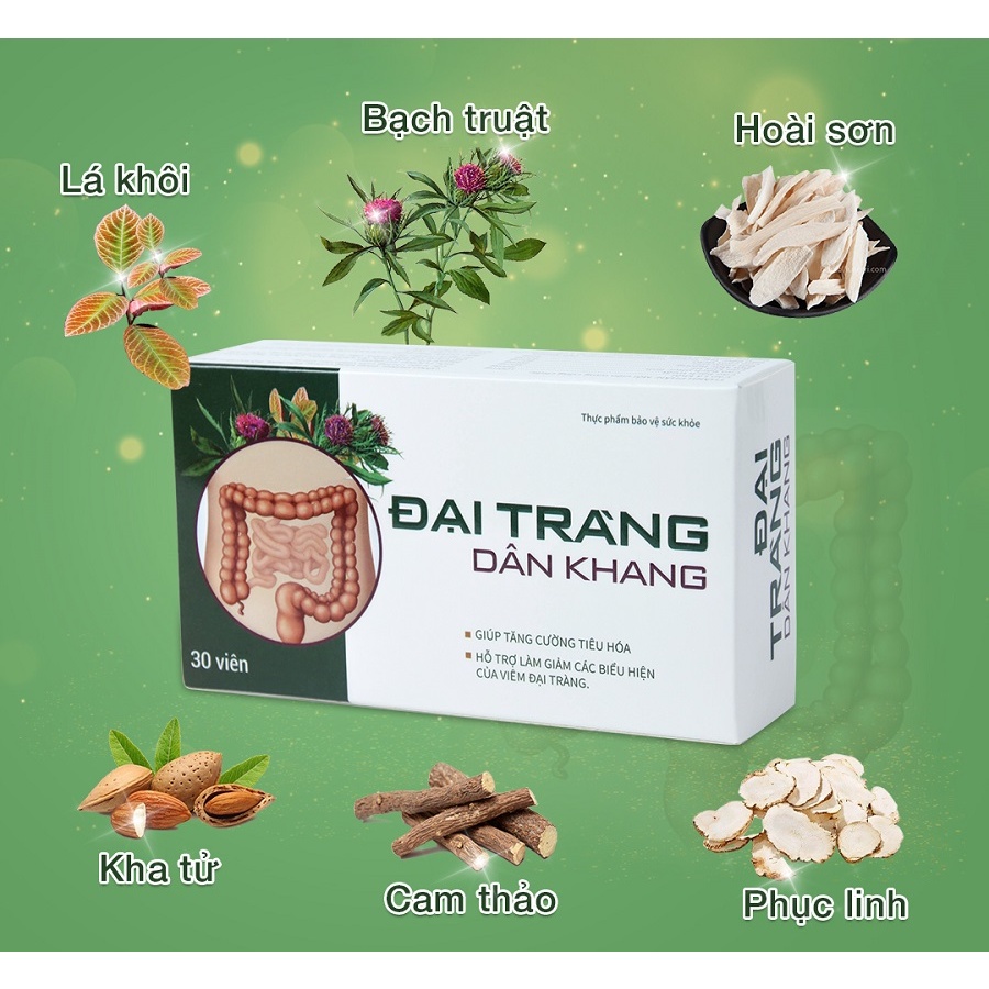 Đại Tràng Dân Khang - Hộp 30 Viên - Hỗ Trợ Giảm Triệu Chứng Viêm Đại Tràng &amp; Rối Loạn Tiêu Hóa