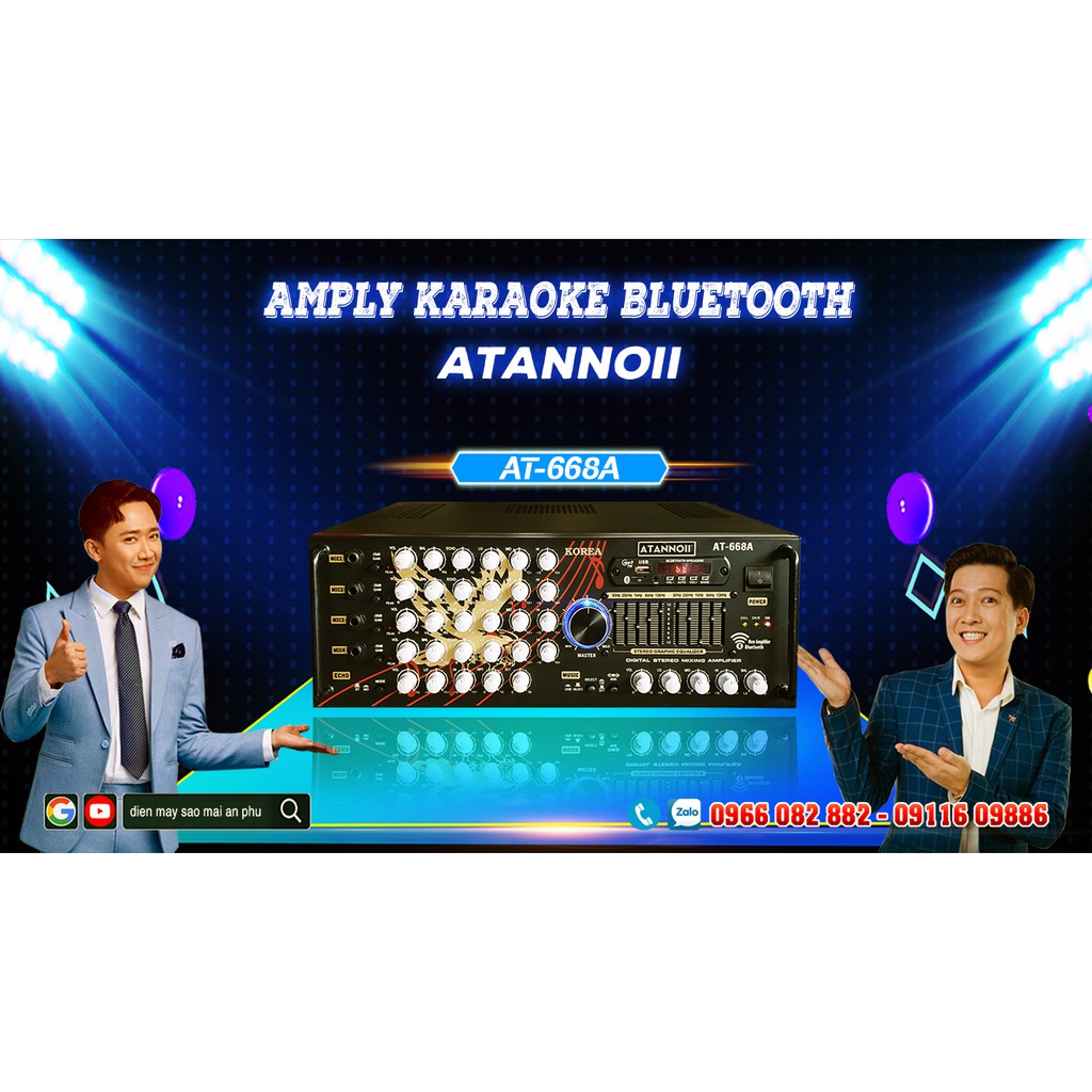 Amply Karaoke ATANNOII AT-668A  16 sò Japan Ampli Bluetooth usb công suất lớn, Âm Ly Sân Khấu Hội Thảo Gia Đình