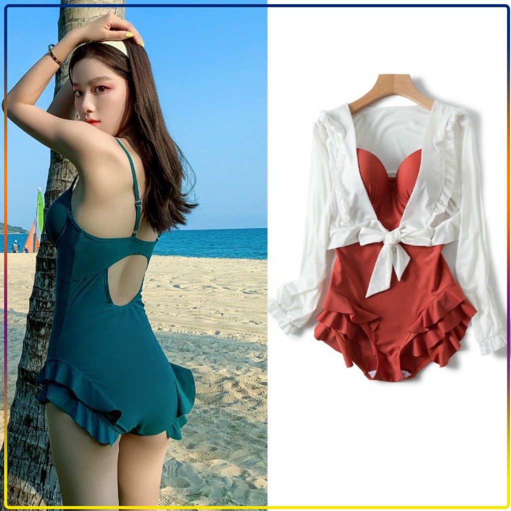 Bộ đồ bơi bikini đi biển nữ 2 mảnh (mẫu mới 2021) áo tắm liền thân | WebRaoVat - webraovat.net.vn