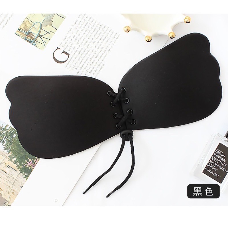 Miếng Dán Ngực Silicon Cánh Tiên Tạo Khe Có Dây Rút Nâng Ngực