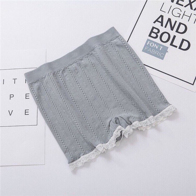 Quần Đùi Váy Gân Cotton Viền Ren Hàng Đẹp (túi Zip) - Quần mặc váy nâng mông kháng khuẩn sexy nữ QL7