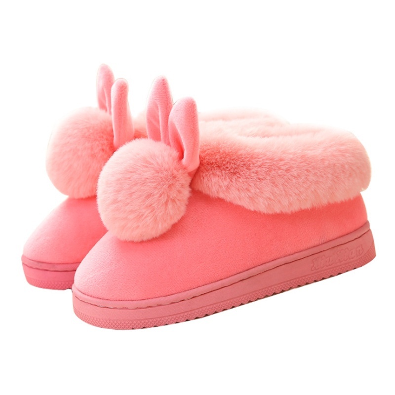 Dép Bông Nữ Đi Trong Nhà Giữ Ấm Chân Mùa Đông Hình Thỏ Đáng Yêu Mềm Mại