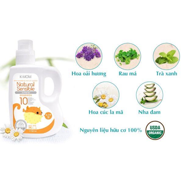 NƯỚC XẢ VẢI SƠ SINH HỮU CƠ K-MOM KMOM HÀN QUỐC