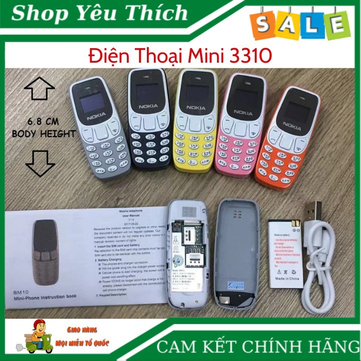 Điện thoại mini siêu nhỏ 3310 2 sim 2 sóng cực khỏe, Nhỏ Gọn Dễ dàng sử dụng, sim 2 sóng cực khỏe