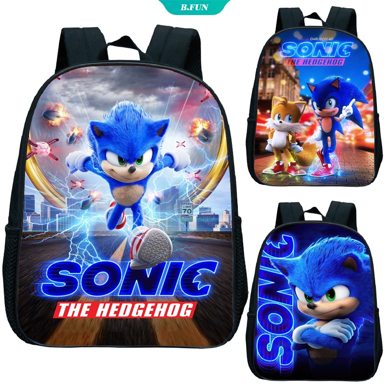 Ba Lô Đi Học In Hình Nhím Sonic 3D Dễ Thương Kích Thước 15 Inch Làm Quà Tặng Sinh Nhật Cho Bé