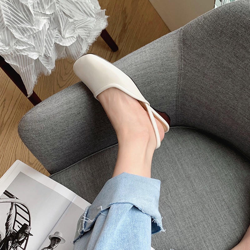 Giày sandal IELGY mũi vuông co giãn dễ phối đồ cho nữ