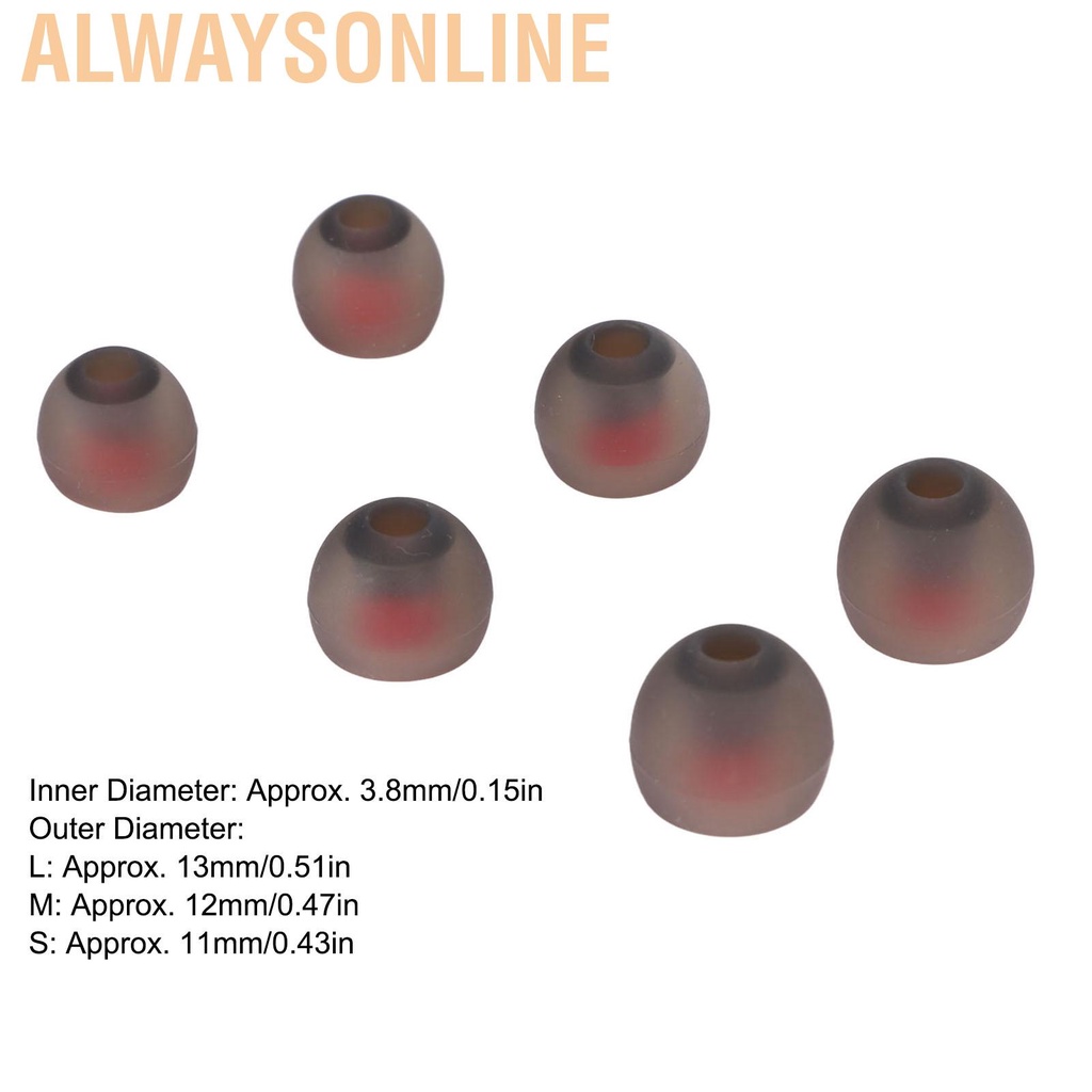 Alwaysonline 6Pcs Earbud Tips Ergonomic Noise Reduction Earbuds For 3.8‑5.8mm B