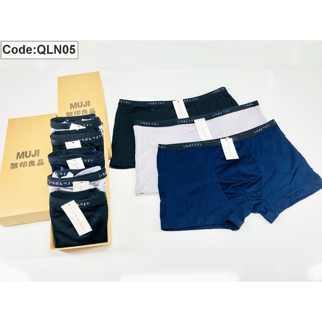 Hộp 5 Quần Sịp Đùi Cotton Cao Cấp Xuất Nhật 100% Cotton